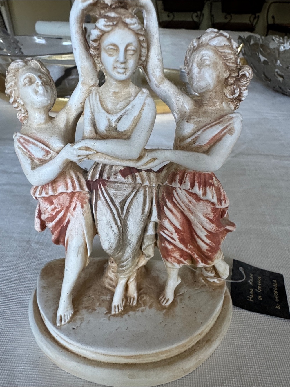 a.n.a White and Terracotta Three Dancing Figures Sculpture